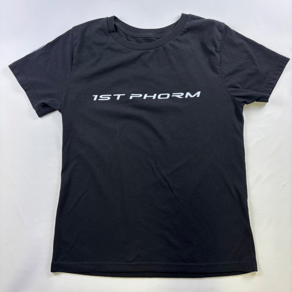 1st Phorm Black Graphic Logo T-Shirt Short Sleeve Crew Neck Size M RN160937